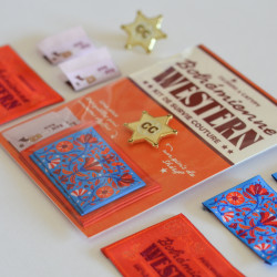 Etiquettes Bohémienne Western (lot de 6 + 1 pin's) - Calissone