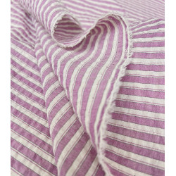 Coton rayures Shiny - Parme - Calissone
