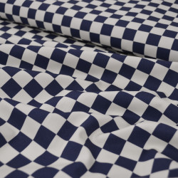 Gabardine Checker bleu marine - Thursday - Calissone