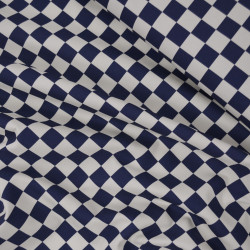 Gabardine Checker bleu marine - Thursday - Calissone