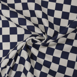 Gabardine Checker bleu marine - Thursday - Calissone