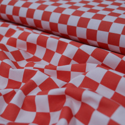 Gabardine Checker rouge et rose - Wednesday - Calissone
