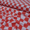 Gabardine Checker rouge et rose - Wednesday - Calissone