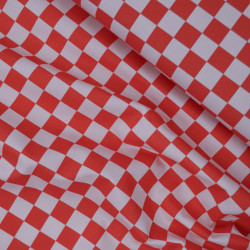 Gabardine Checker rouge et rose - Wednesday - Calissone