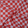 Gabardine Checker rouge et rose - Wednesday - Calissone