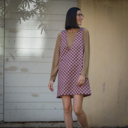 Gabardine Checker marron - Tuesday - Calissone