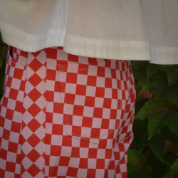 Gabardine Checker rouge et rose - Wednesday - Calissone