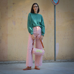 Gabardine Checker terracotta - Friday - Calissone