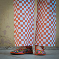 Gabardine Checker terracotta - Friday - Calissone