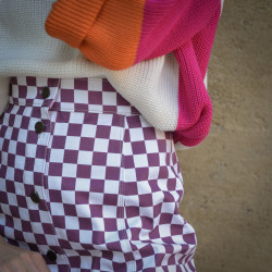 Gabardine Checker prune - Saturday - Calissone