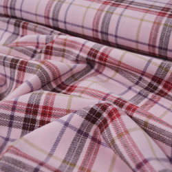 Flanelle de coton tartan - Rosa bonheur - Calissone