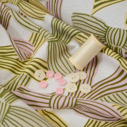 Popeline de coton noeuds - Cream Bow - Calissone