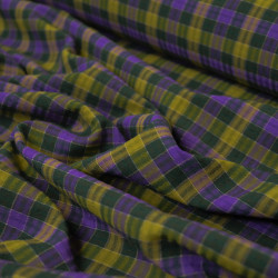 Tartan coton viscose Purple Mind - Calissone