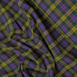 Tartan coton viscose Purple Mind - Calissone