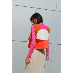 Patron Pochette Gilet patchwork - Sunset - Calissone