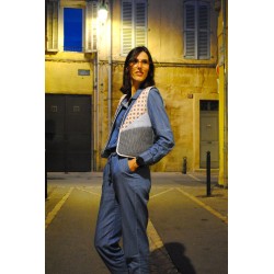 Patron Pochette Gilet patchwork - Sunset - Calissone