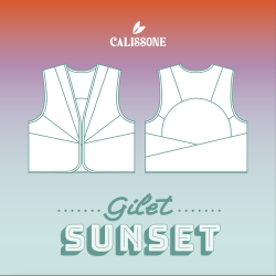 Patron Pochette Gilet patchwork - Sunset - Calissone